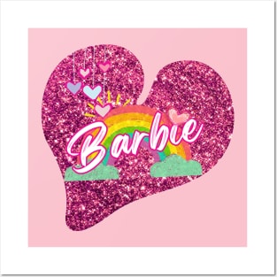 Barbie Love hearts & Rainbow Posters and Art